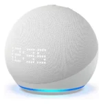 Amazon Echo Dot 5th Generación con reloj con asistente virtual Alexa glacier white 110V/240V