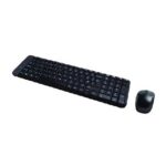 Kit de teclado y mouse inalámbrico Logitech MK220 Español de color negro